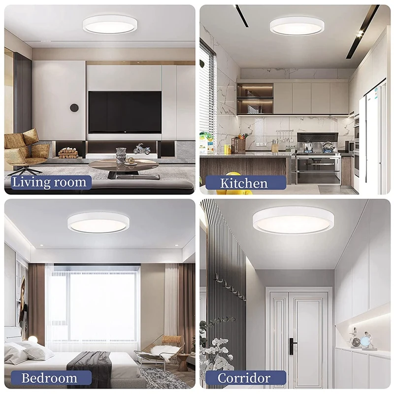 Plafonnier LED Rond et pio de 16 W, Éclairage de Plafond pour Chambre à Coucher, Salon, Cuisine