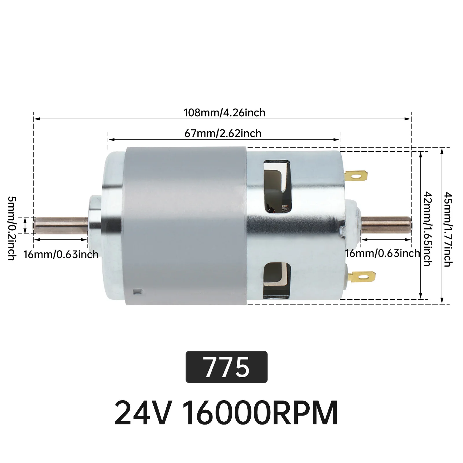 775/795/895 DC Motor 12V/24V Double Output Shaft Micro Motor with Double Ball Bearing for Power Tools DIY Toys Component Motor