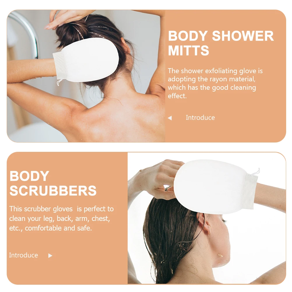 2 قطعة قفازات حمام التقشير تفاصيل رائعة تصميم خفيف الوزن قفازات تنظيف الجسم غير قابلة للخدش للاستحمام
