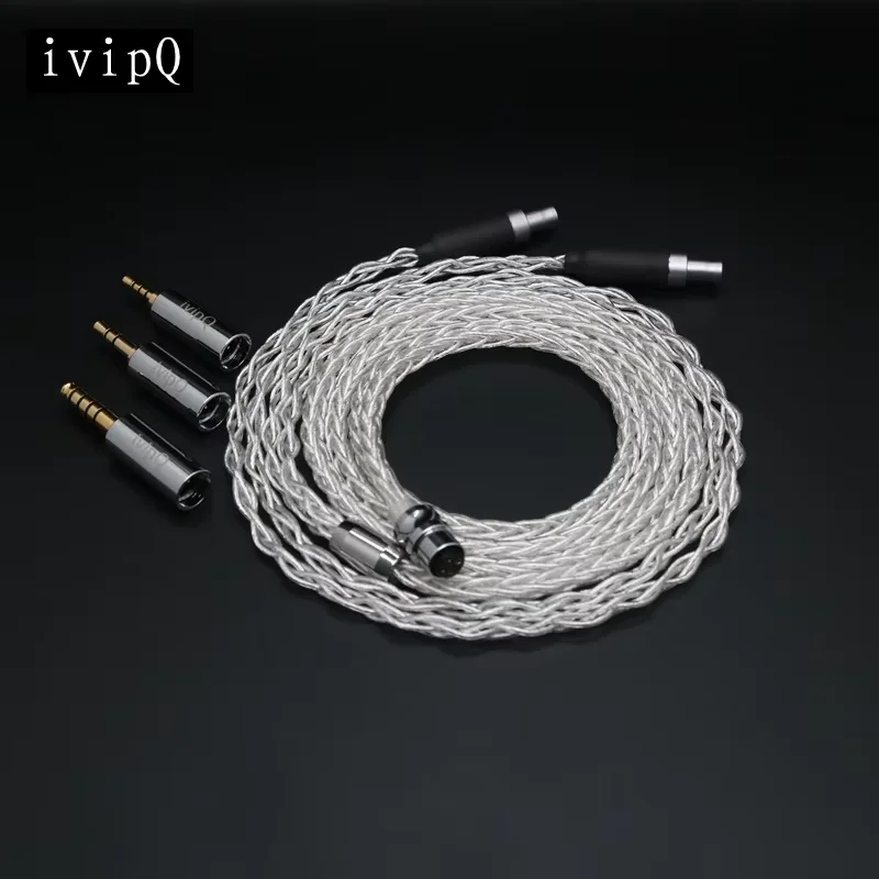 ivipQ-38 IEM Cable High Purity 7N OCC+Single Crystal Copper Silver Plated Modular Earphone Upgrade Cable ForDual3.5  HIFIMAN