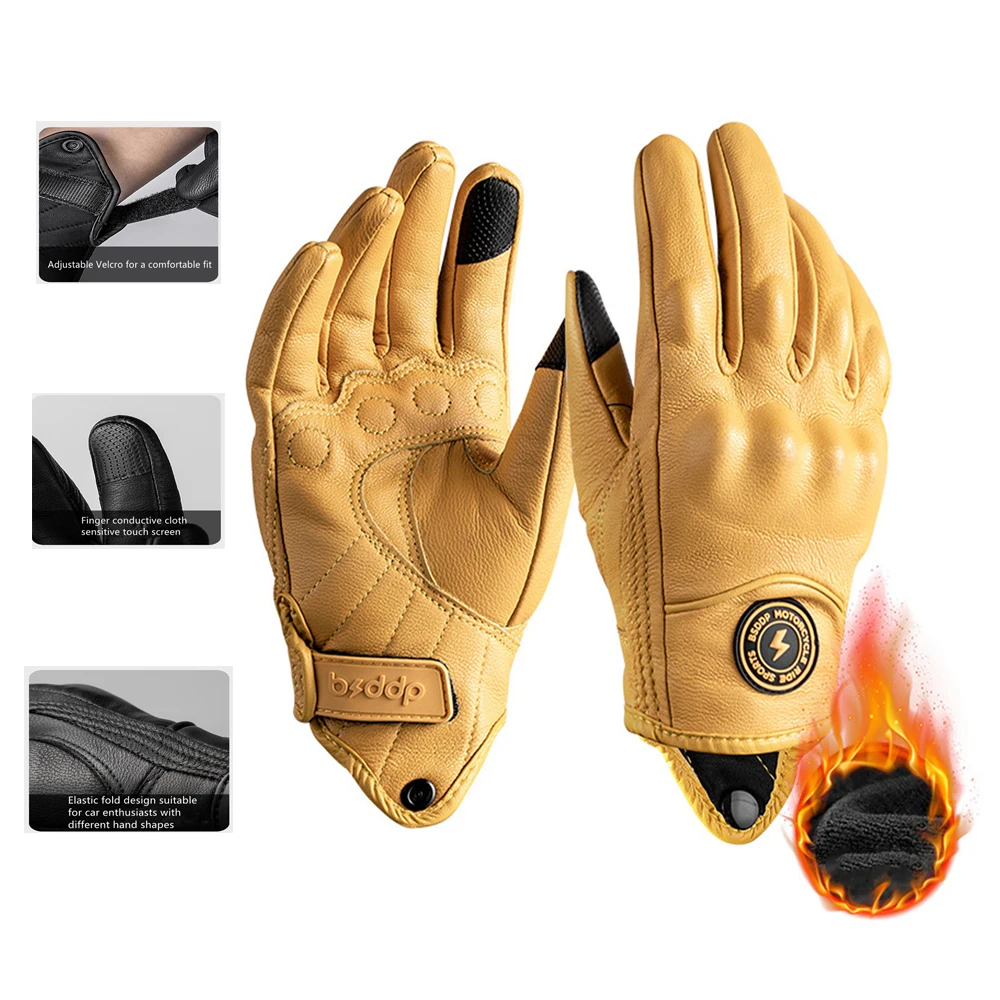 

Motorcycle Leather Gloves Waterproof Men Woman Motocross Motorcyclist Cycling Winter Mtb Riding Driving Biker Thermal Glove