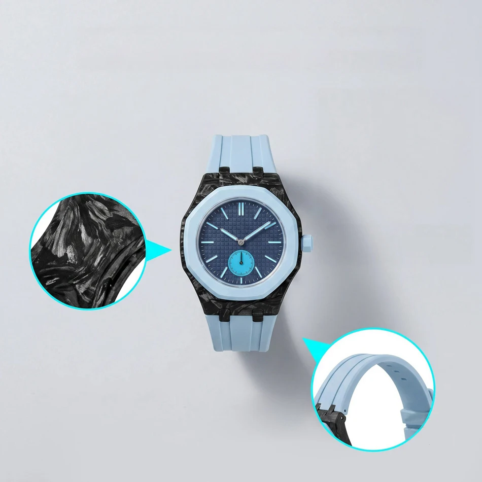 Luxury For Swatch AP Royal Pop Pocket Luminous Carbon Fiber & Silicone Watch Straps Change Tch Replacement Accessories Man Woman