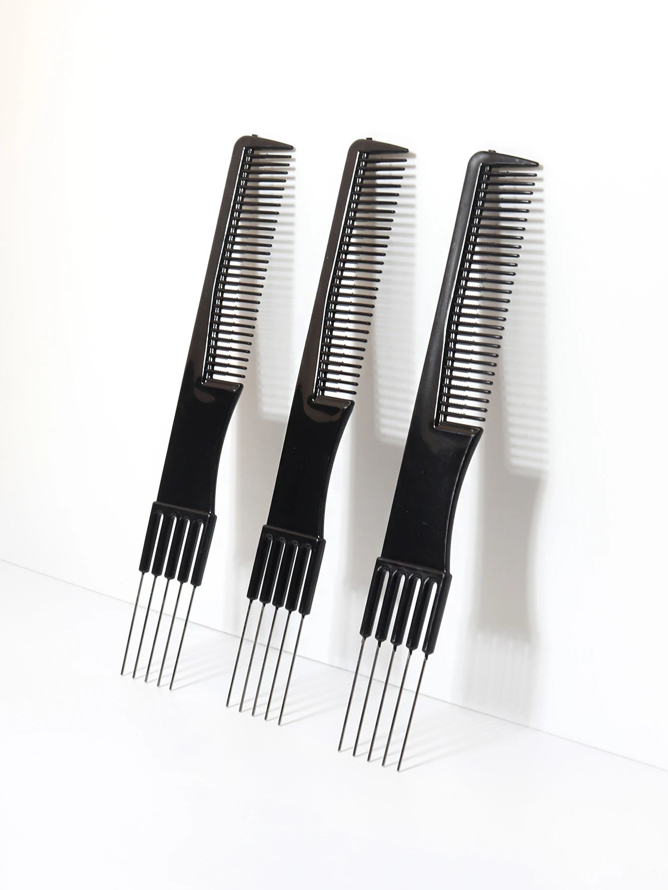 Set di pettini per styling da 1/3 pezzi, con forchetta metallica in acciaio inossidabile e pettine a denti fini, speciale per parrucche di capelli veri