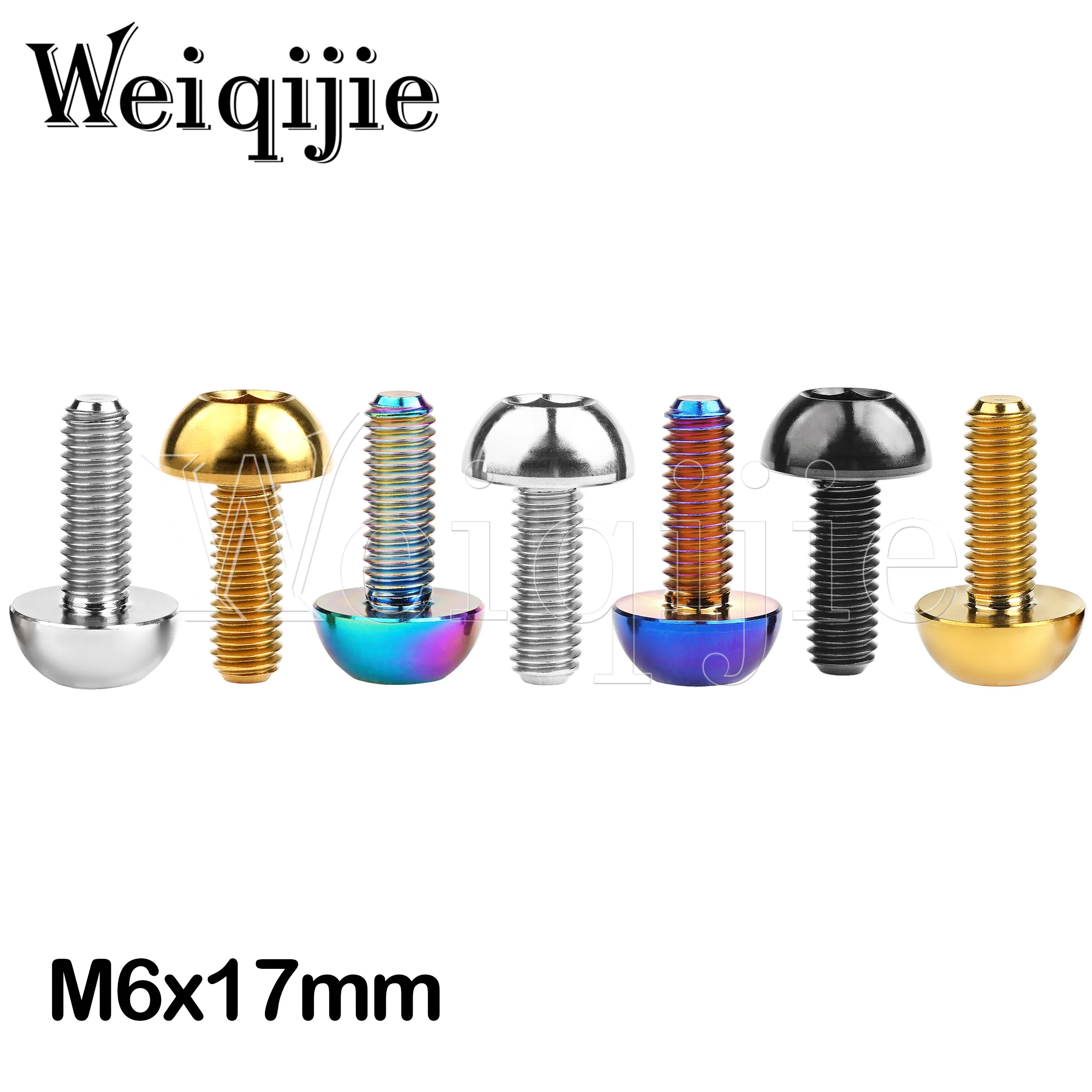 

Weiqijie 6pcs Titanium Bolt M6x17mm Hex Head Screws for Honda Disc Rotor Motorcycle