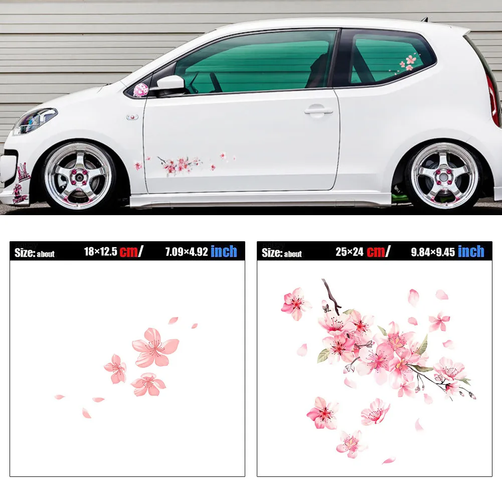 1pc Pink Cherry Blossom Car Sticker Auto Flower Decal Vinyl Windshield Window Bumper Auto Motorcycle Accessories