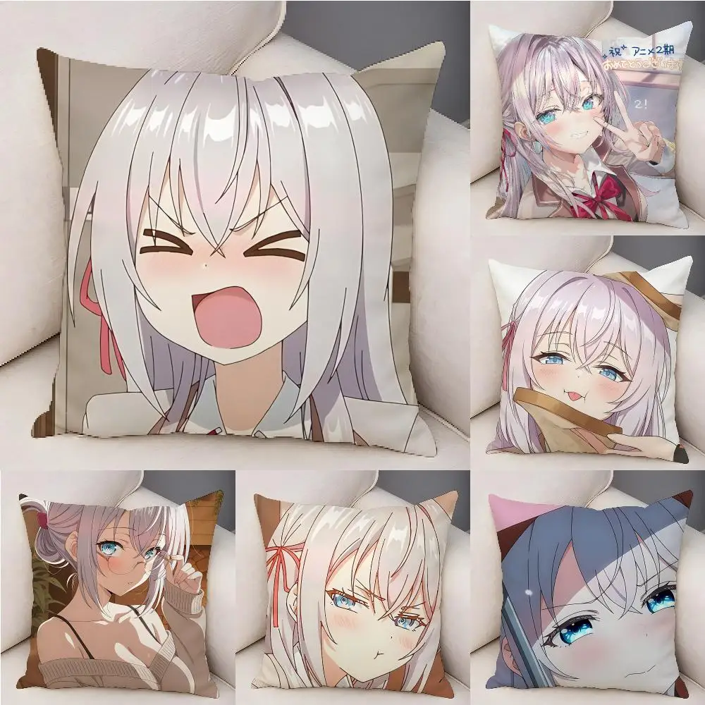 Anime A-Alya Hides Feelings Cushion Cover Plush Decorative Pillow Case With Hidden Zipper Fashion Room Decor For Home