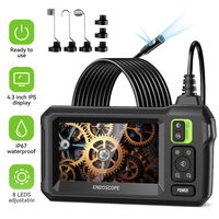 Endoscope Camera 4.3 Inch Screen 1080P HD Industrial Endoscope Camera IP67 Waterproof Car Pipe Inspection with 8 LEDS 8mm Lens