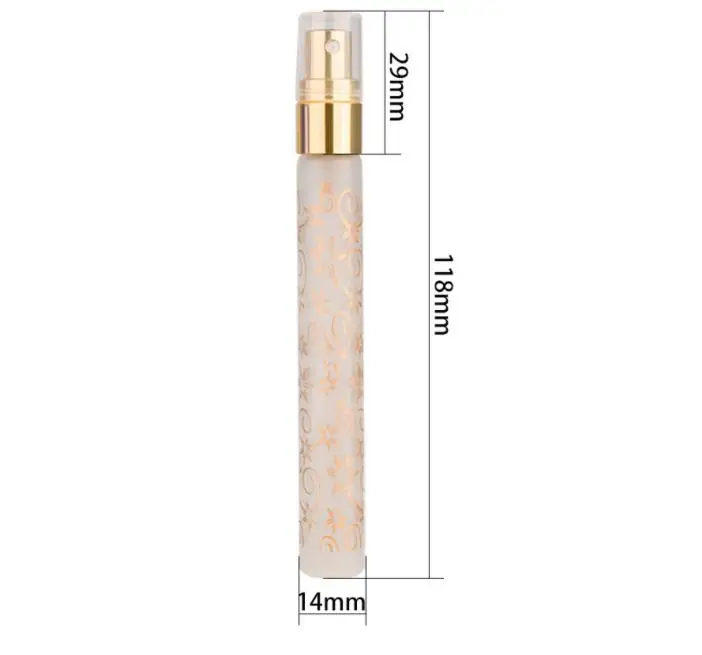 10ml Flower Print Matte Spray Bottles Refillable Empty Travel Glass Perfume Fine Mist Spray Bottle Atomizer  SN1852