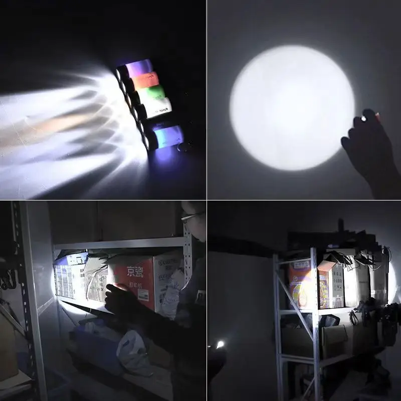 Minilinterna de llavero con carga USB, luz LED, resistente al agua