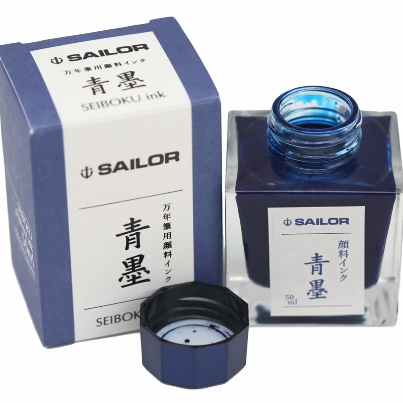 Japan Original sailor SeiBoku KiwaGuro SouBoku blue black ink non blocking  waterproof ink Ultramicro particle pigment ink 50ml