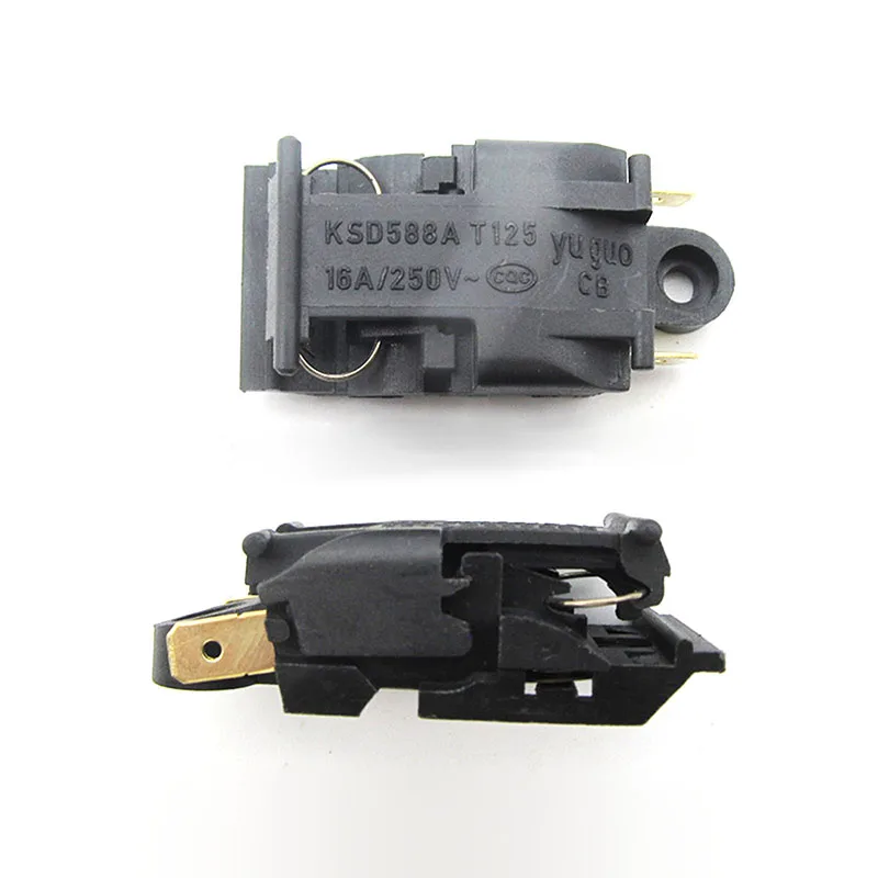 （Summer6）2 Pcs Black 13A/16A 250V Switch Electric Kettle Thermostat Switch Steam Medium Kitchen Parts Accessories