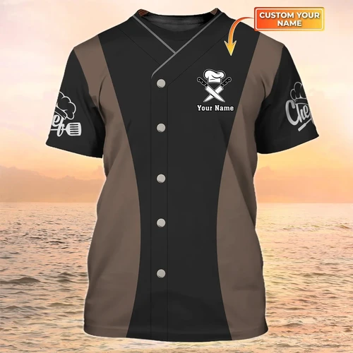 Camisetas de uniforme personalizadas para restaurante, ropa de trabajo para Chef y camarero, camisetas, ropa Unisex, jersey de manga corta de gran tamaño fresco de verano