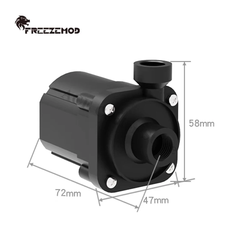 FREEZEMOD PC Cooling Water Pump, Silent Speed Regulation Version Ceramic Shaft Core Lift 4 Meters, 600L/H  PU-YSB008W