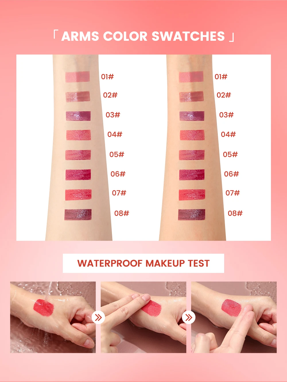 QIBEST Wässrige Glanz-Lippenglasur, feuchtigkeitsspendend, langlebig, sexy roter flüssiger Lippenstift, spiegelglänzender Lipgloss, Tönung, Kosmetik für Frauen – Detail 11