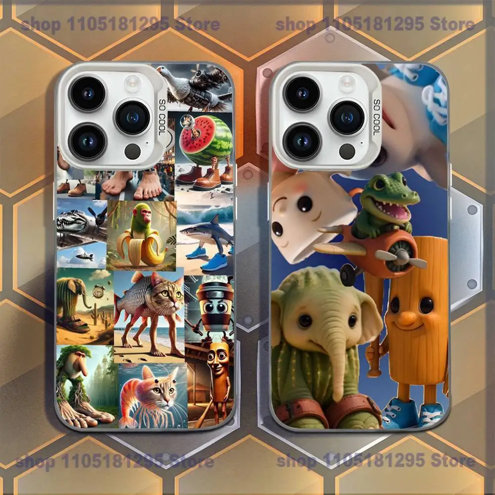 

ITALIANO BRAINROT animal Phone Case For iPhone XR,17,16,15,14,13,12,11,Mini,Pro,E,MAX White Candy Matte Shockproof Cover