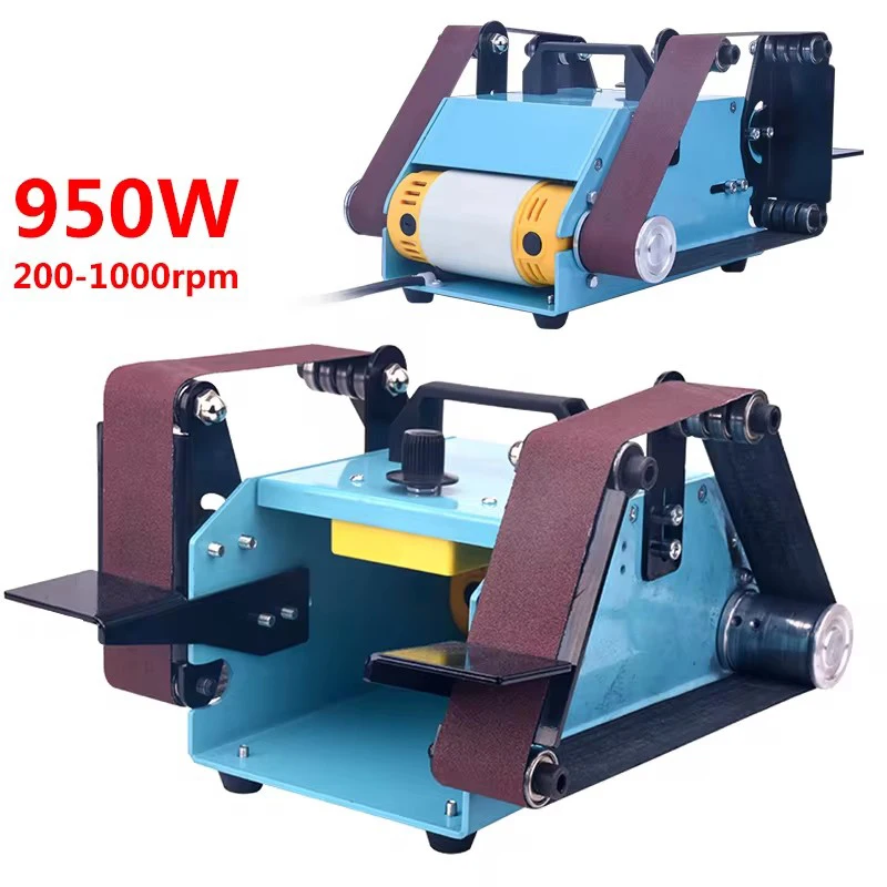 220V Double Shaft Sanding Belt Machine DIY Desktop Polishing Grinding Machine Grinder Belt Sander Cutter Edges Sharpener