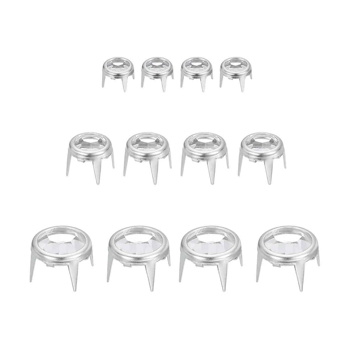 30/50/100Pcs Rhinestone Claw Beads Nailhead Silver Crystal Claw Nailhead Rivets Punk Spikes Decorative Rivets Metal Spikes Rivet