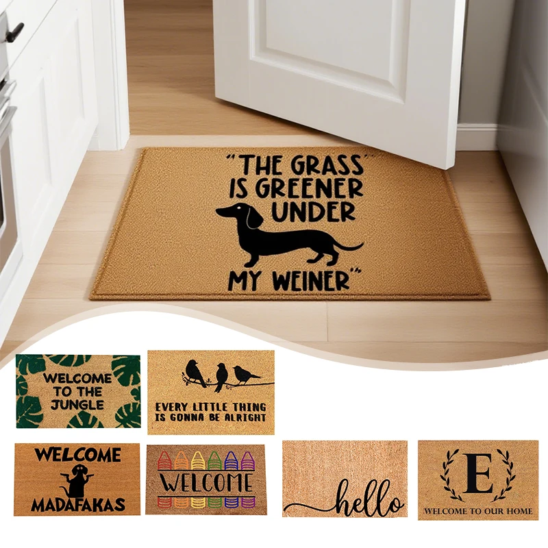 

Funny Welcome Madafakas Doormat Cartoon Ins Style Anti Fouling Absorbent Anti Slip Crystal Velvet Mat for Porch Kitchen Decor