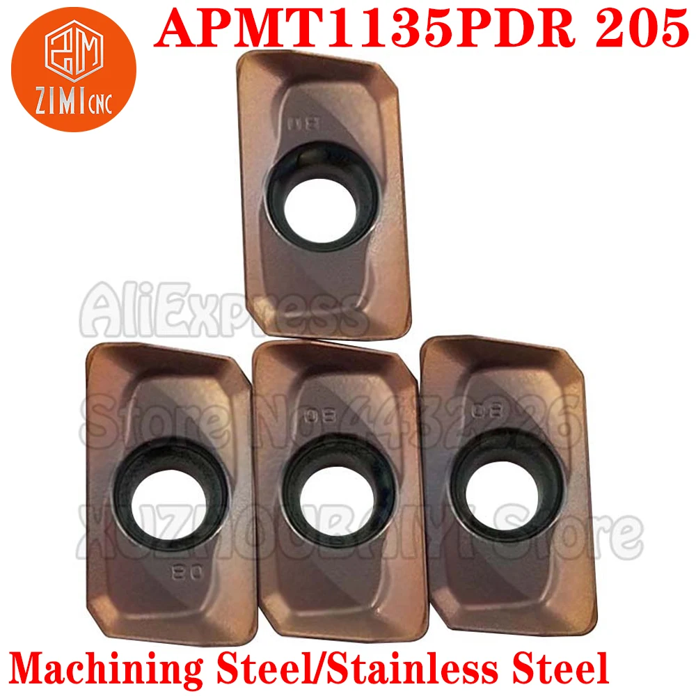 APMT1135PDR 205 APMT1135 PDR 205 Carbide Milling Inserts Turning Inserts APMT 1135 CNC Metal Lathe Indexable Milling Cutter Tool