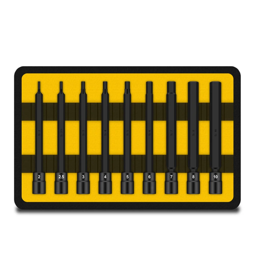 

9 Piece Hexagon Socket Tool Set Hexagonal Auto Repair Tool Compatible With 1 4 Inch Drive Precise Fit For Fasteners