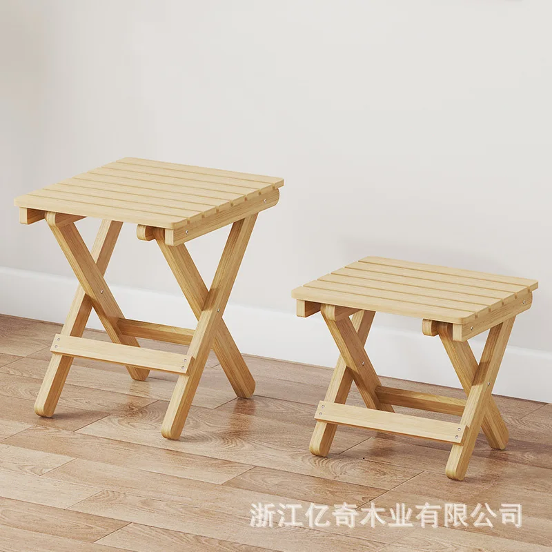 

Folding Stool Household Solid Wood Outdoor Portable Simple Chair Simple Small Bench Mazafi Plastic Shoe Change