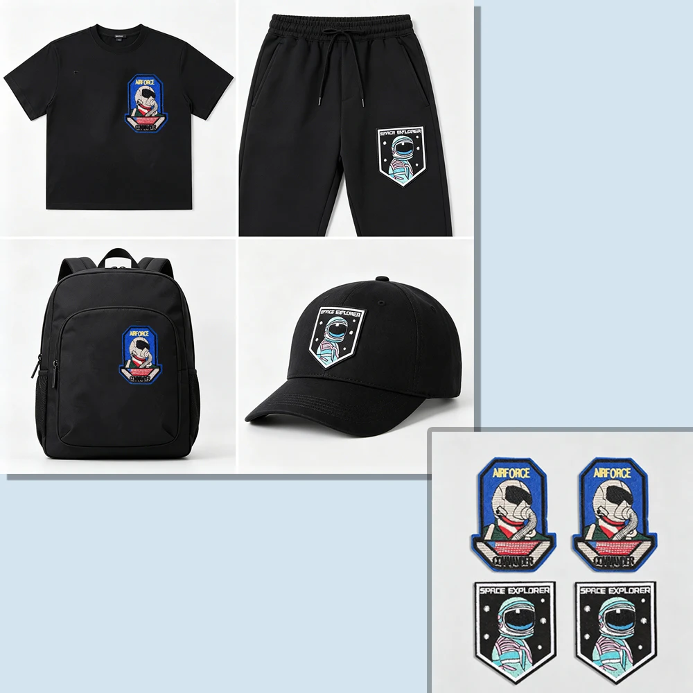 Astronauten-Piloten-Stickerei-Aufnäher zum Aufbügeln für Jacke, T-Shirt, Hut, Rucksack, Weltraumforscher, Luftwaffe, DIY-Bastelgeschenk für Männer – Detail 1