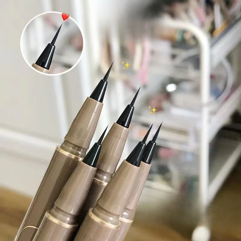 Ultra Thin Eyeliner Pen 0.01mm Liquid Eyeliner Smooth Lasting Quick-drying Waterproof Lying Silkworm Eyelash Pen Eyes Makeup