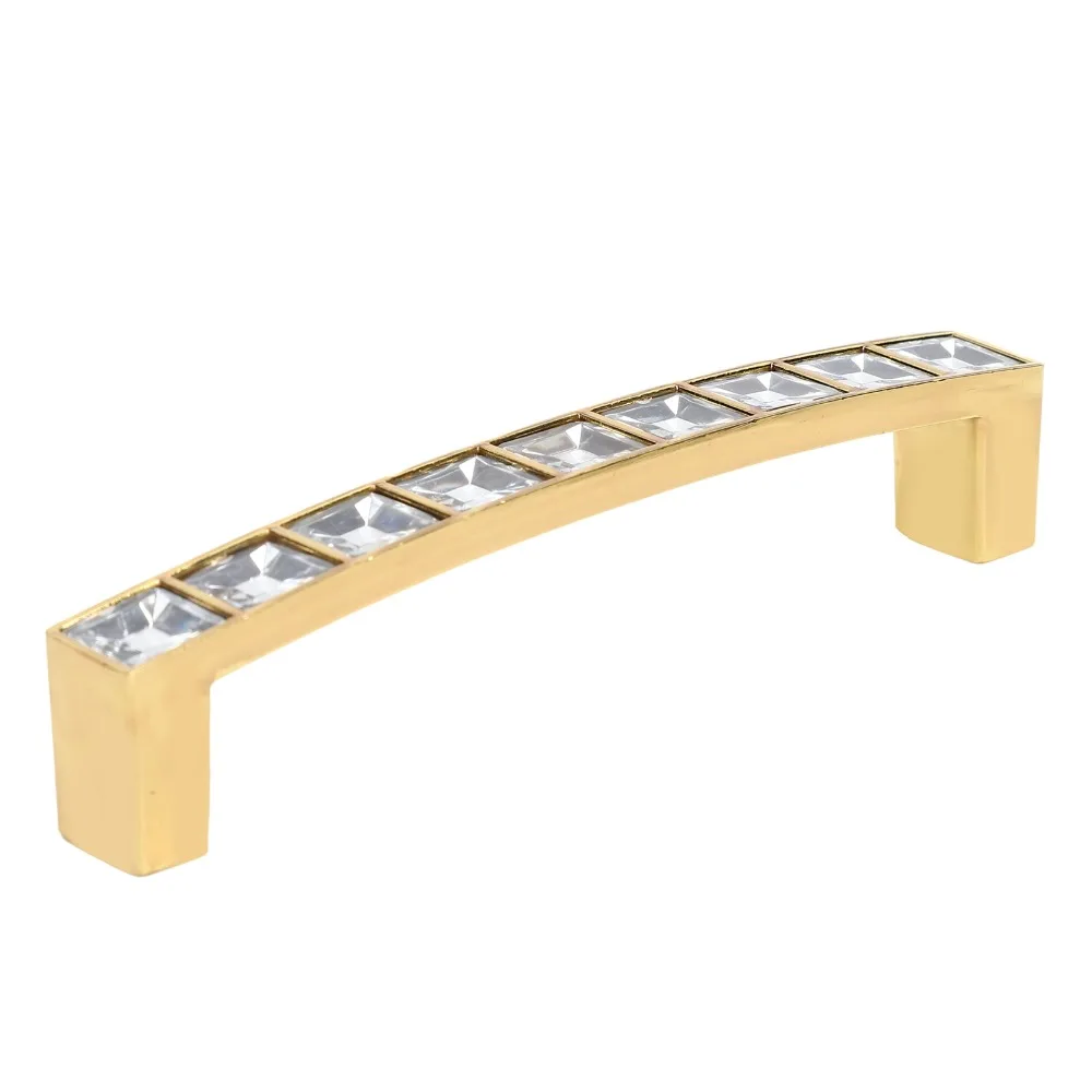 Modern Easy Install Crystal Cabinet Handles Gold Sturdy Rhinestone Cabinet Pulls Glass Drawer Pulls Door
