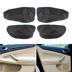 Interior Microfiber Leather Door Handle Armrest Panel Cover For Ford Mondeo 2007 2008 2009 2010 2011 2012