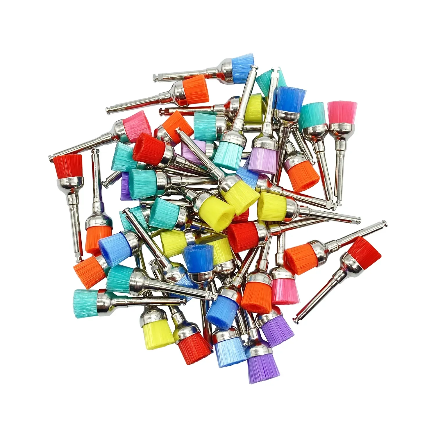 100pcs/box Dental Materials Prophy Brush Color Prophylaxis White Nylon Polishing Brushes Bowl Shape RA Shank Dentistry Polisher