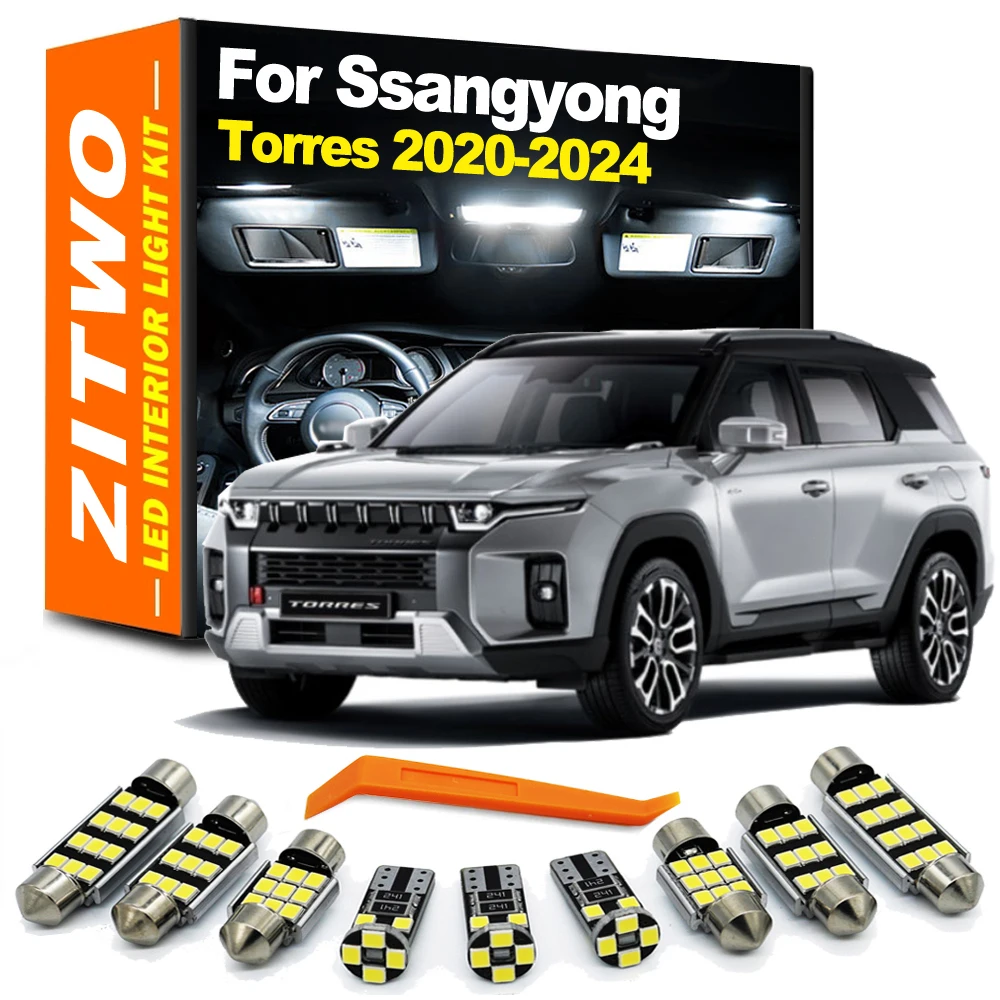 ZITWO 12Pcs LED Kit lampadina targa interna per Ssangyong torn 2020 2021 2022 2023 2024 lampada parasole tronco