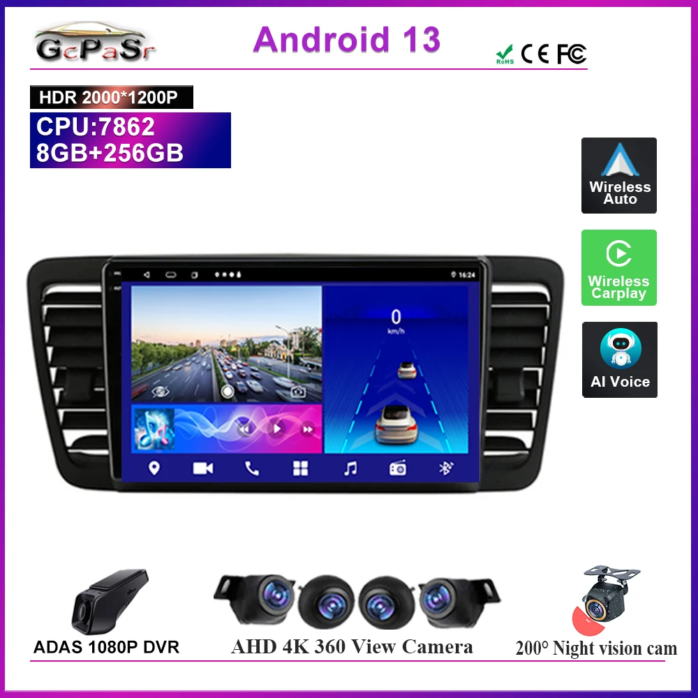 

Auto Radio For Subaru Outback 3 Legacy 4 2003 - 2009 Stereo Head Unit High-performance Touch Screen Multimedia Player DashCam