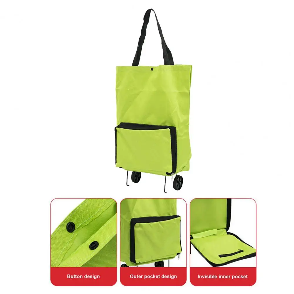 Foldable Shopping Cart Foldable Shopping Trolley Folding Shopping Cart Trolley with Wheels Capacity Waterproof Grocery Bag