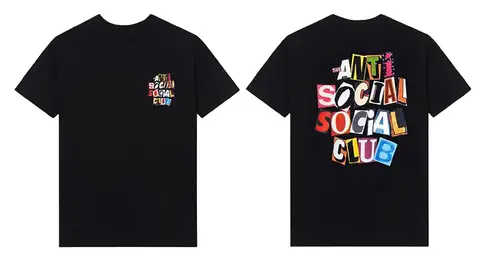 Anti Social Club Torn Pages of Our Story Casual T-Shirt Men's and Women's Luxury Brand Top