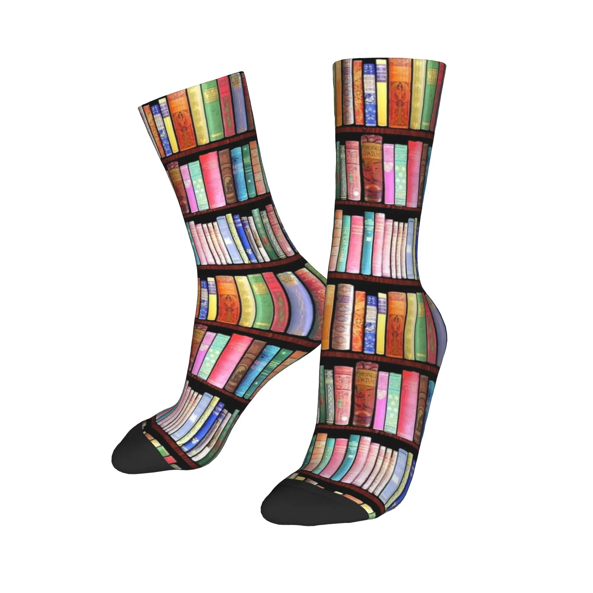 Bookworm Antique book library Socks Winter  Stockings Gothic Unisex Men Comfortable Socks Pattern Running Sports Anti Skid Socks