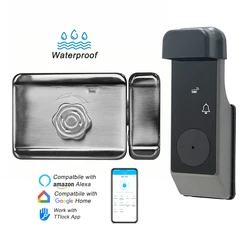 IP66 Waterproof TTlock Wireless Smart Fingerprint Digital Rim Door Lock For Outdoor Steel Gate Door