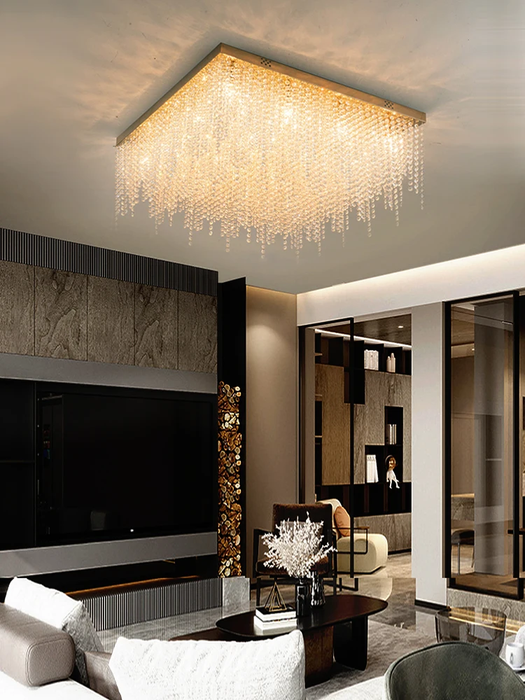 cristal cadeia luzes de teto modernas lampadas led luxo lustres decoracao iluminacao da sala novo techo 01