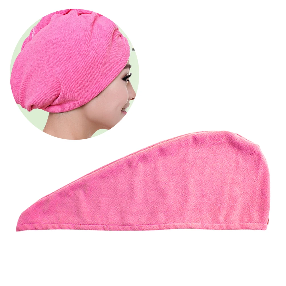 

Microfiber Drying Towel Fast Drying Wrap For Long Hair Thick Hair Cap Bath Travel Gym Lightweight Comfortable Rose Red
