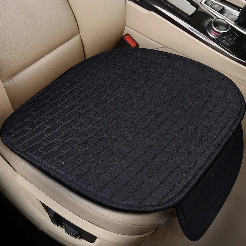 Universal Size Anti-slip Car Seat Cover Car Seat Front Seat Protector Cushion Linen Fabric Car Accessories No Backrest