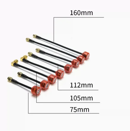 

RUSH CHERRY 5.8GHz FPV Antenna 1.2dBi Circular Polarized Clear Red for FPV Goggles VTX Monitor Fatshark ImmersionRC Racing Drone