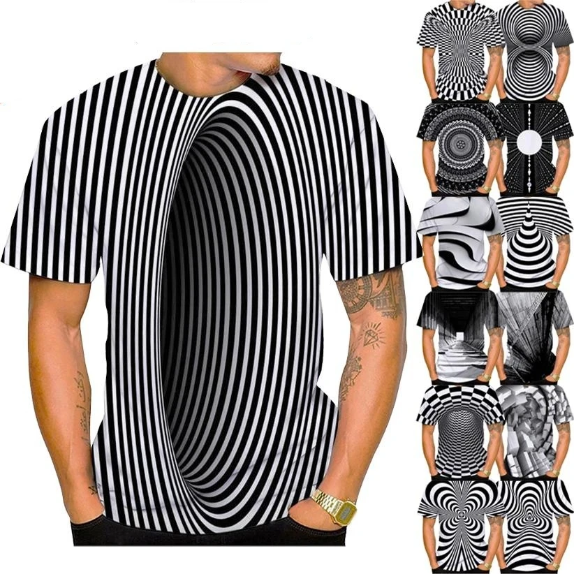 

New Vertigo fashion 3d print men casual hip-hop cool T-shirt Vertigo Hypnotic Unisxe funny short-sleeve T-shirt male/female top