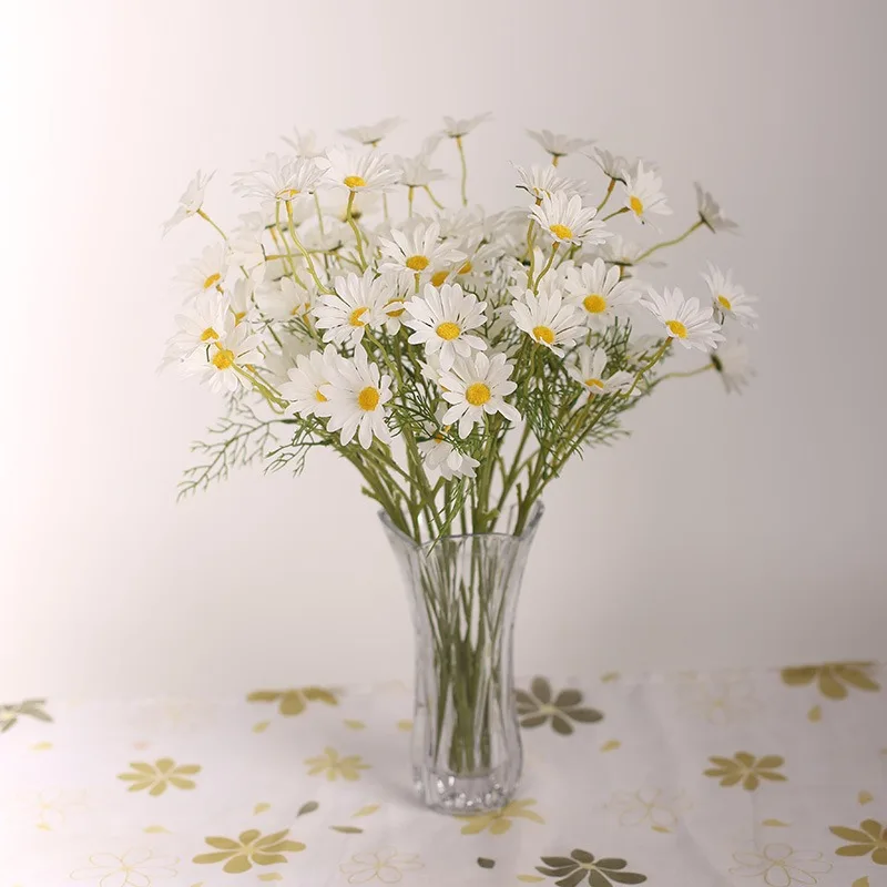 

10Pcs Faux Daisy Flower Fake Silk Flowers Chamomile Bridal Bouquet Wedding Party Flower Arrangements Home Decoration Accessories