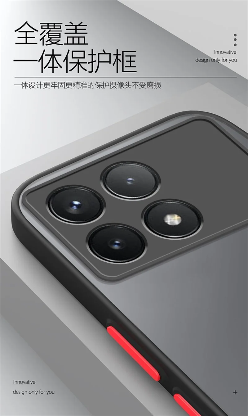 Für Xiaomi POCO X6 Pro 5G Fall Luxus Matte Transparente Telefon Abdeckung Redmi Hinweis 13 12 11 4G 10 9 dünne Rüstung Stoßstange – Detail 6