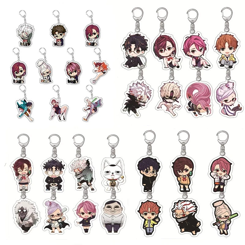 20pcs Wholesale Anime Dan Da Dan Keychain Cartoon Figures Momo Ken Takakura ‌Star Pendant Car Key Ring Bag Accessories Cosplay