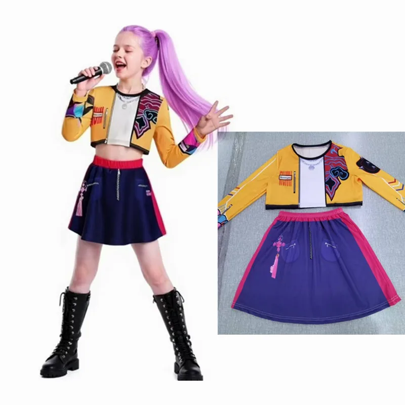 KPop Rumi Cosplay Kostuum Pruik Tas Kinderen Meisjes Halloween Carnaval Comic-con Party Rollenspel Outfits