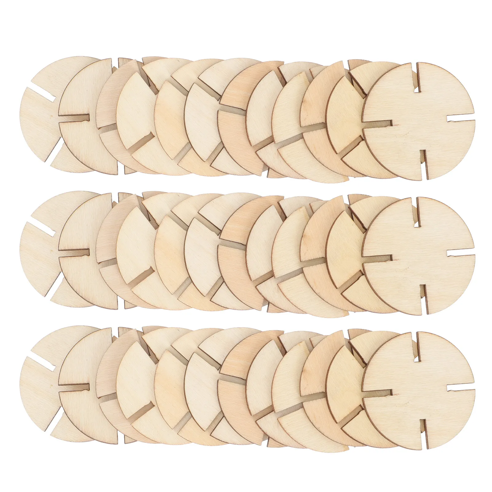 50Pcs Blank Wooden Puzzle Pieces Unfinished DIY Painting Craft Materials for Kids Hand Eye Coordination Development