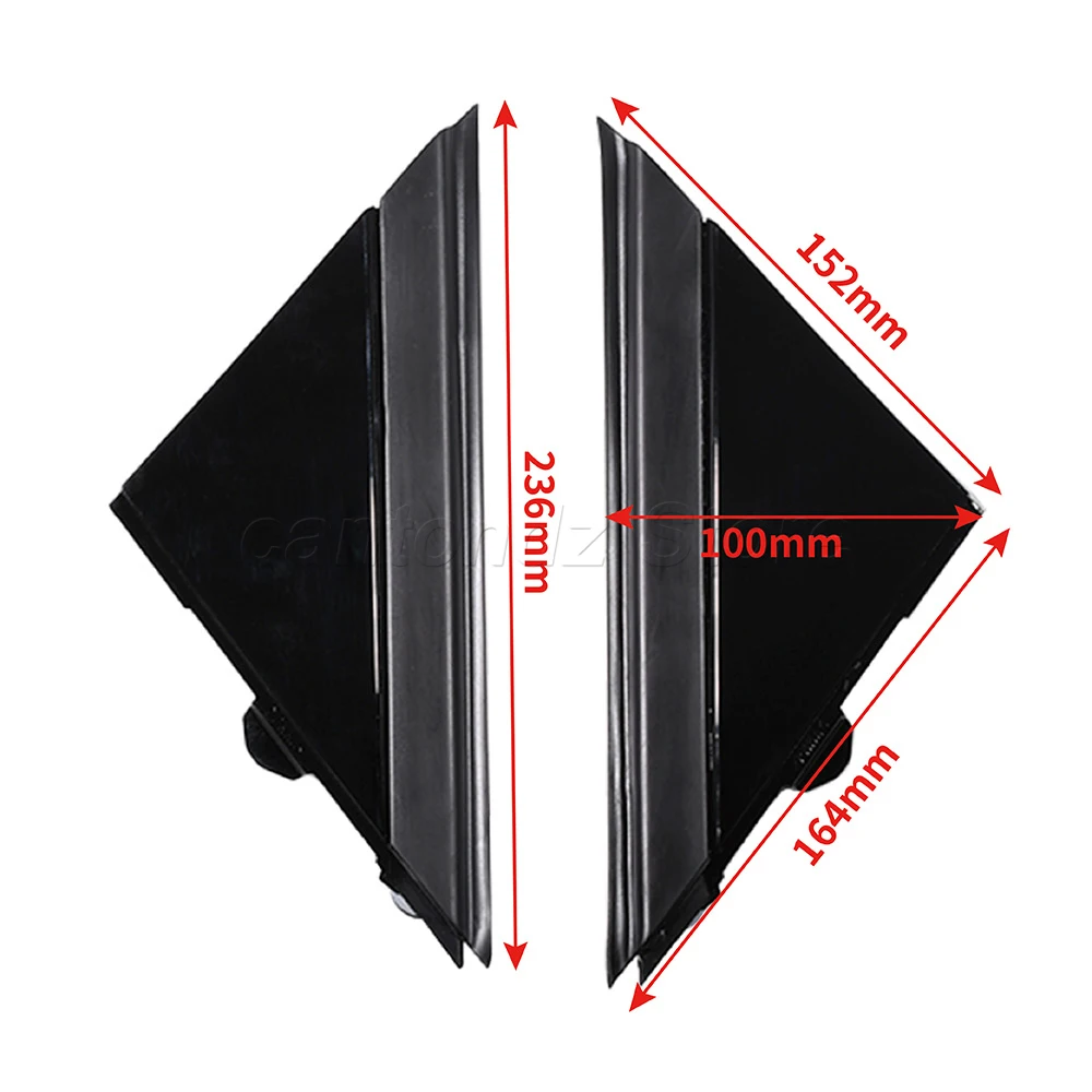 Para FIAT 500 2012-2017 puerta izquierda derecha espejo cubierta de bandera moldura cubierta triangular negro brillante