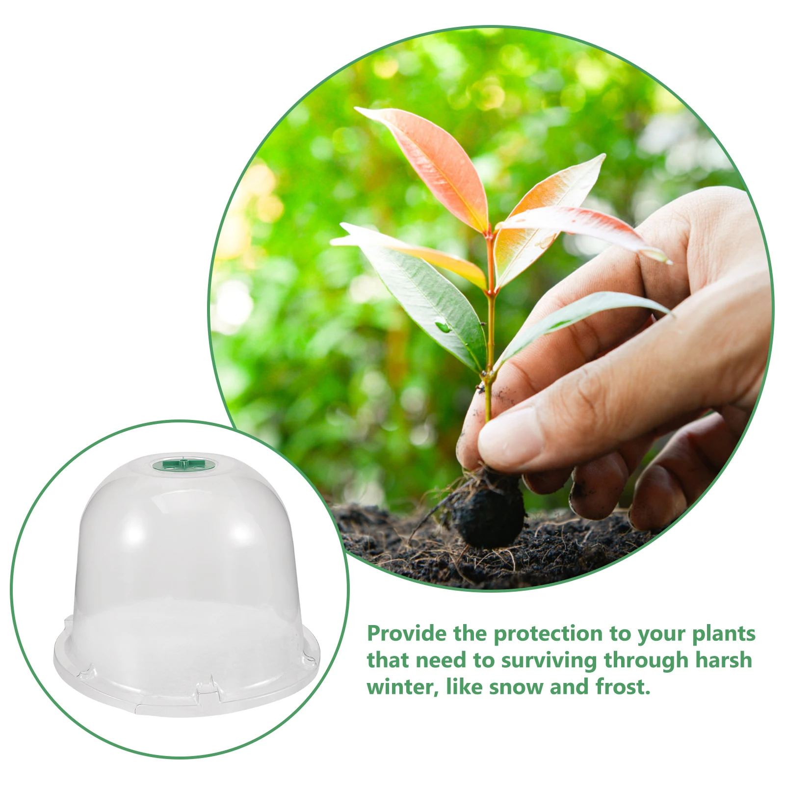 

Plastic Garden Cloche Dome Plant Protector Transparent Nursery Cover Adjustable Vent Plant Frost Protection Dome for Vegetable