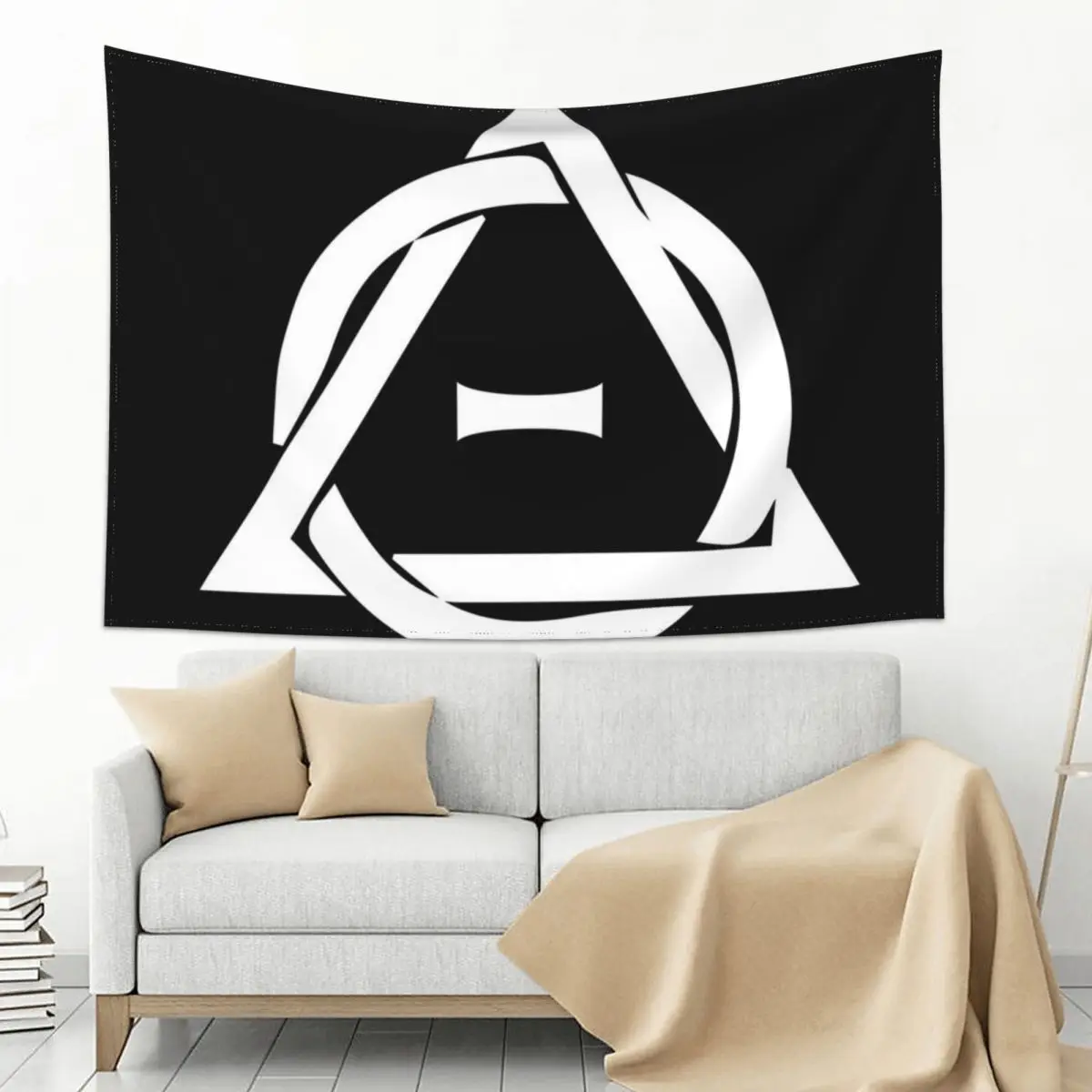 

PD (ytb) Theta-Delta Therian Symbol WHITE Tapestry House Decor Anime Decor Decorative Wall Murals Tapestry