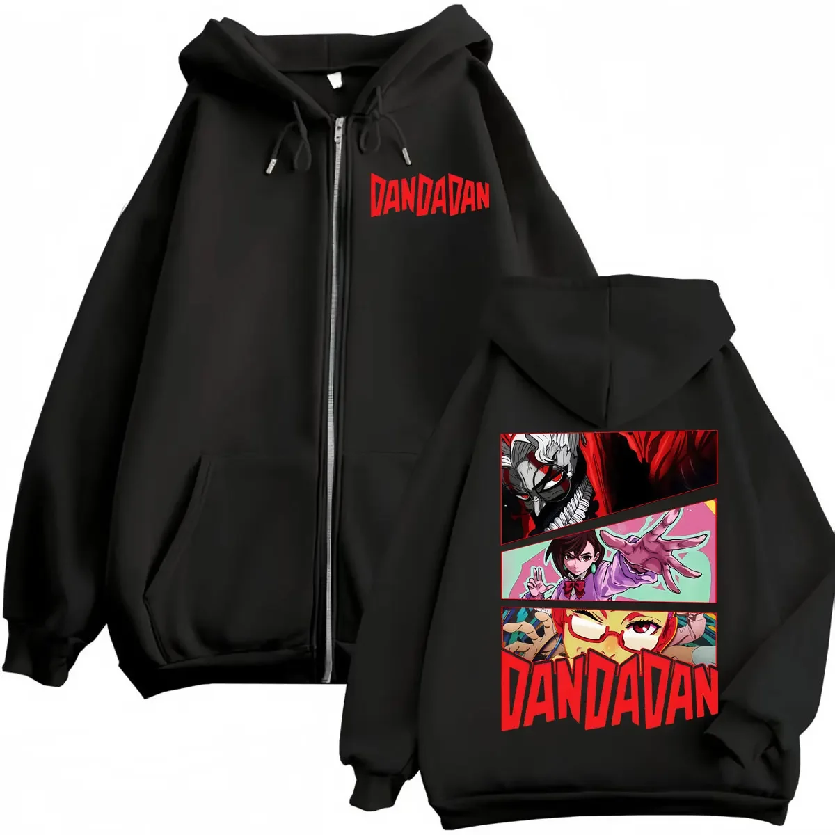 Dandadan-sudaderas con capucha con estampado de dibujos animados para hombre y mujer, estilo de Anime japonés, sudaderas con capucha con cremallera, moda Y2k, jerséis de gran tamaño